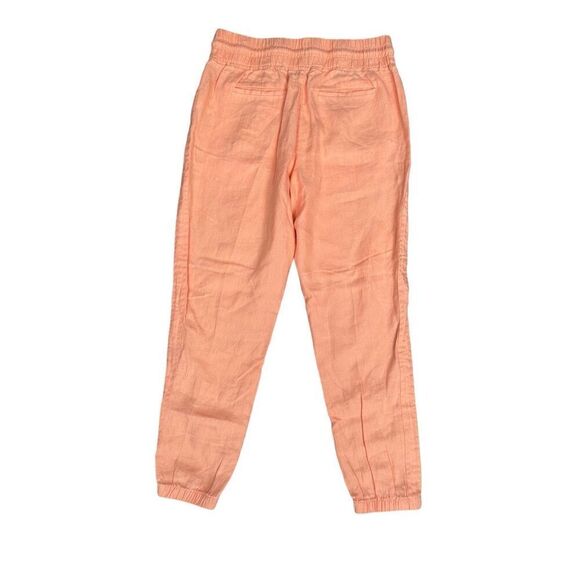 Athleta Cabo Linen Jogger Pants Women’s 8 M peach orange drawstring pockets - Picture 3 of 11
